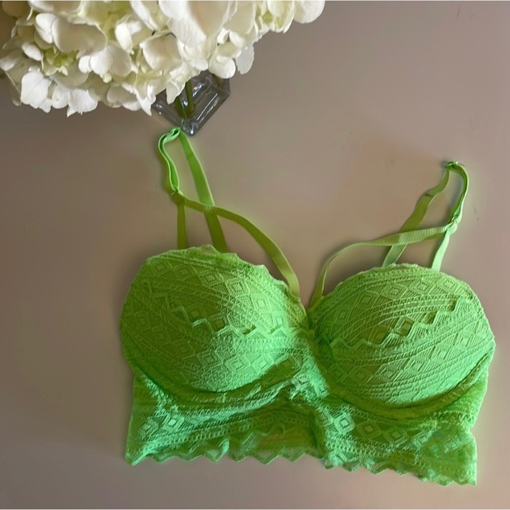 VS Pink Neon Green Bralette XS